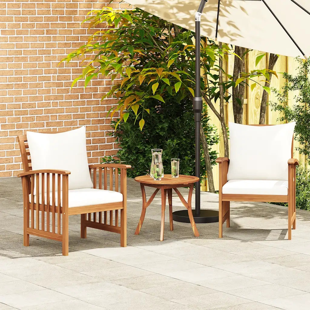 Sedie da Giardino con Cuscini 2 pz in Massello di Acacia 310257
