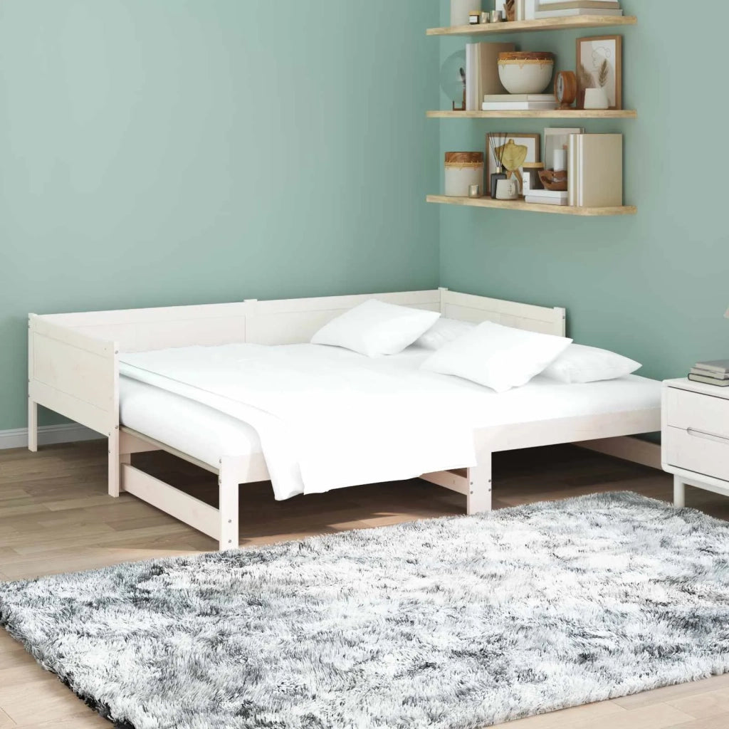 Letto Giorno Estraibile Bianco 180 x 200 cm Pino massello 8004796