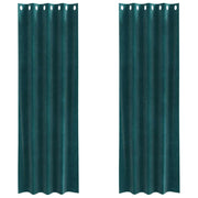 Tende Oscuranti | Tende Blackout 2 pz Verde Scuro 140 x 245 cm Velluto