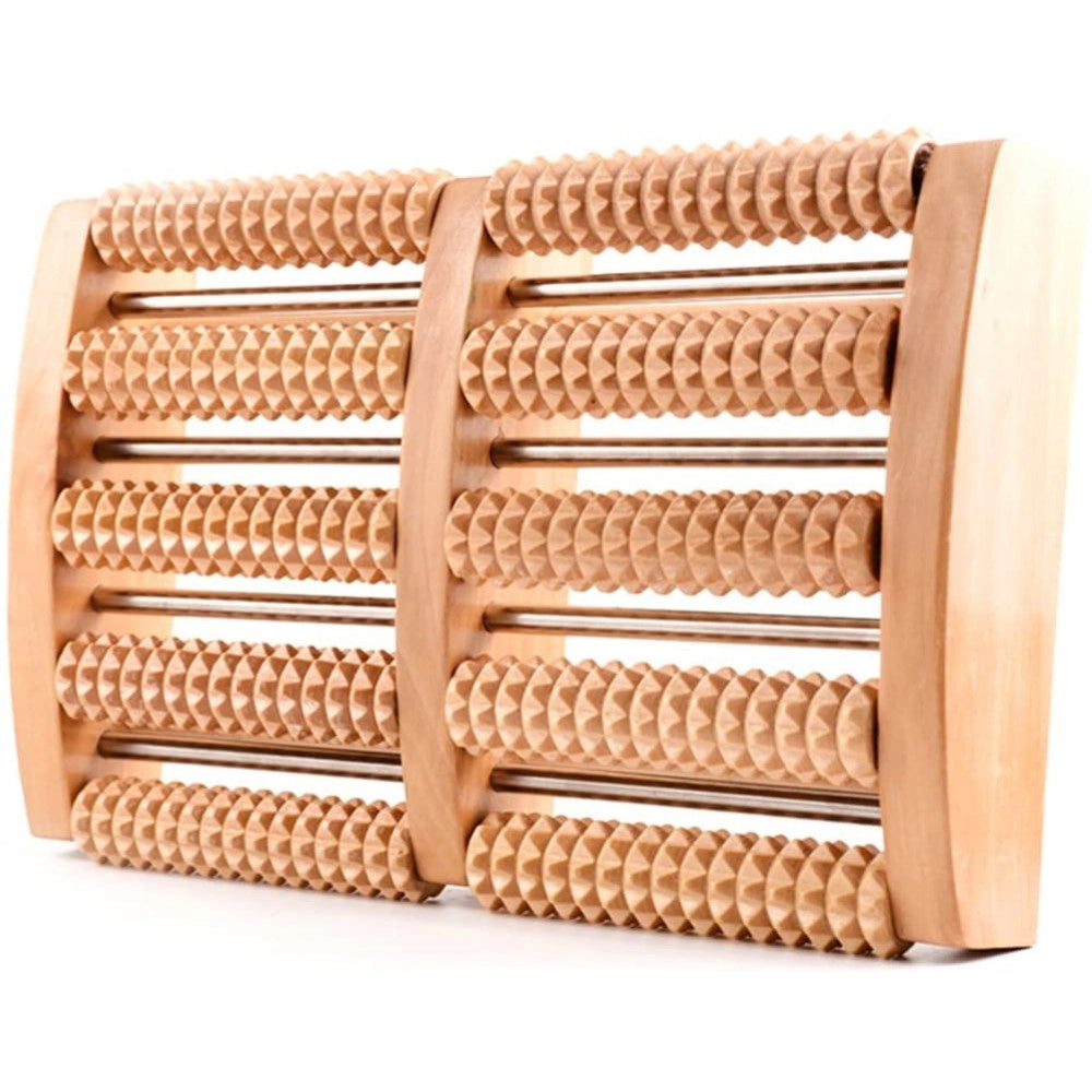 Trade Shop - Massaggiatore Per Riflessologia Plantare Piedi Mani Rullo In Legno Agopressione -