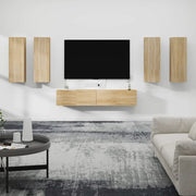 Set di Mobili Porta TV 6 pz-Set di 6 Credenza per TV Rovere Sonoma in Legno Multistrato 478858