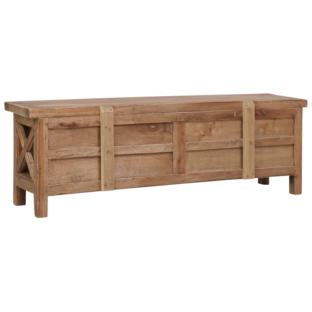 Mobile Porta TV con 3 Cassetti 120x30x40 cm Massello di Mogano 283913