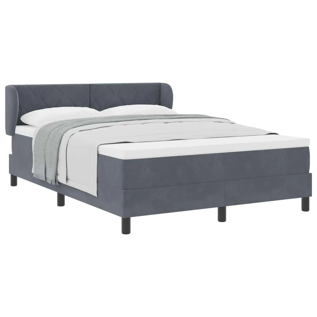 Letto a molle con materasso Grigio scuro 160 x 200 cm Velluto 3340449