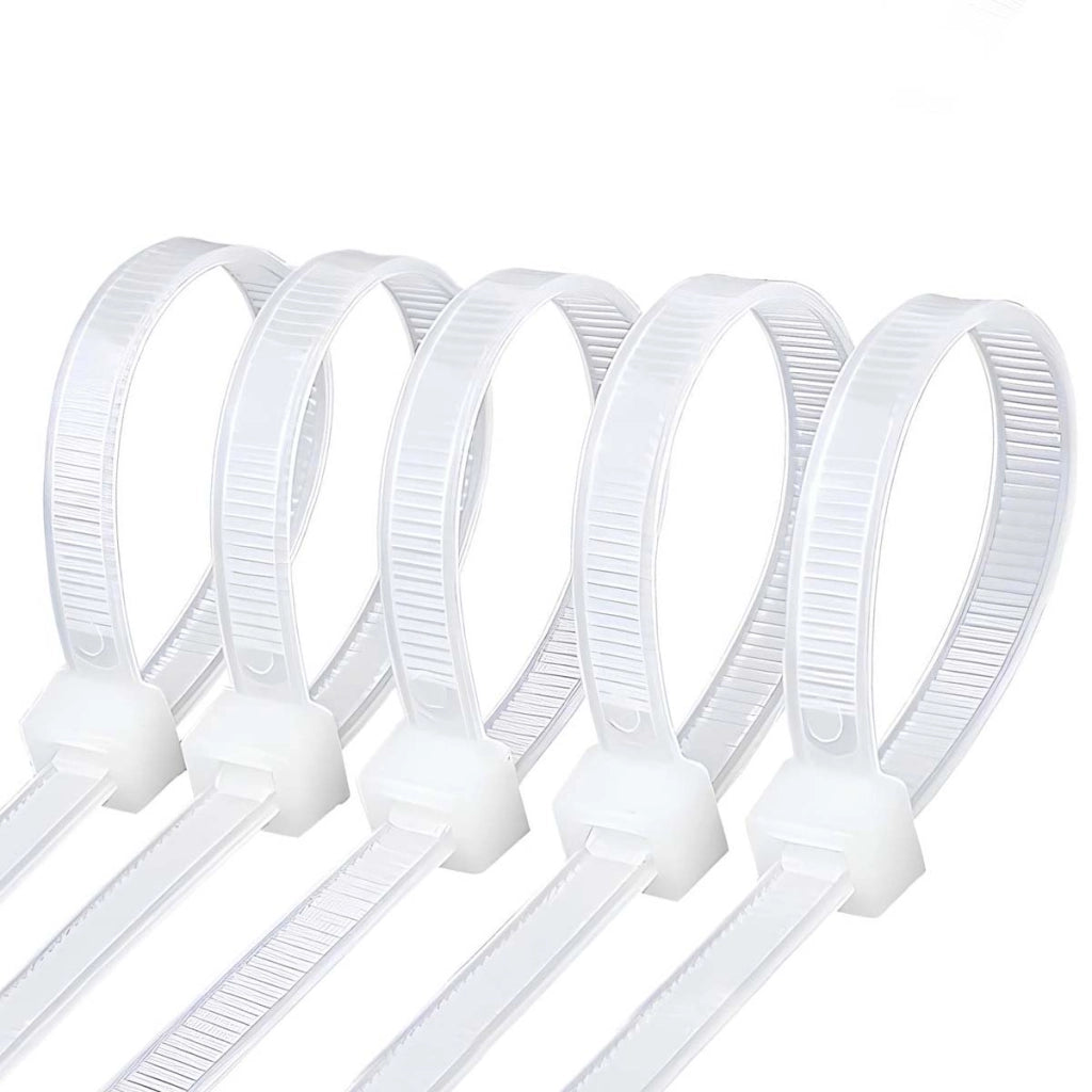 Fascette Stringicavo Autobloccanti 3,6 × 300 mm 25 Pezzi in Nylon Bianco Avizar