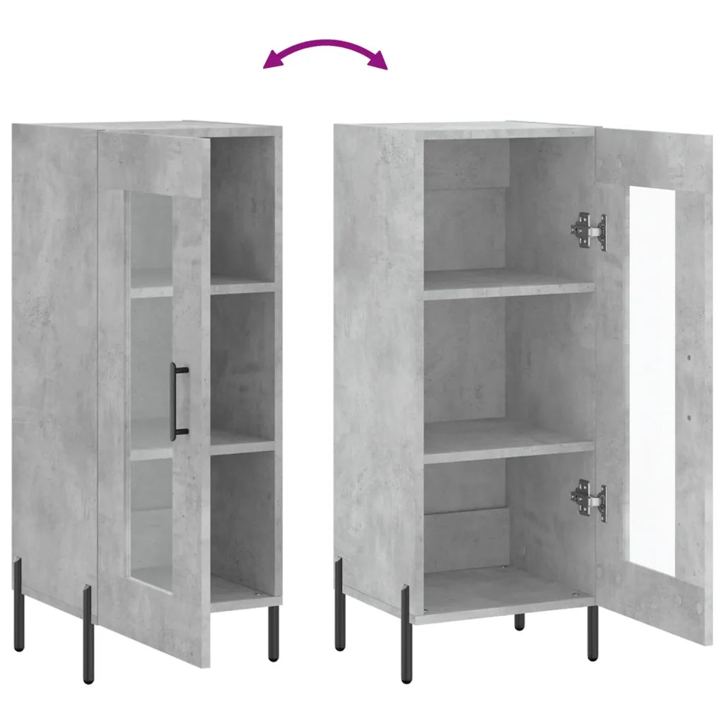 Credenza-Buffet-Armadio da cucina Grigio Cemento 34,5x34x90 cm in Legno Multistrato 262611