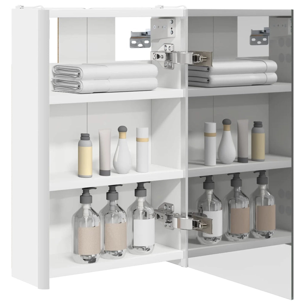 Mobiletto per specchio da bagno Bianco 33 x 11,5 x 50 cm