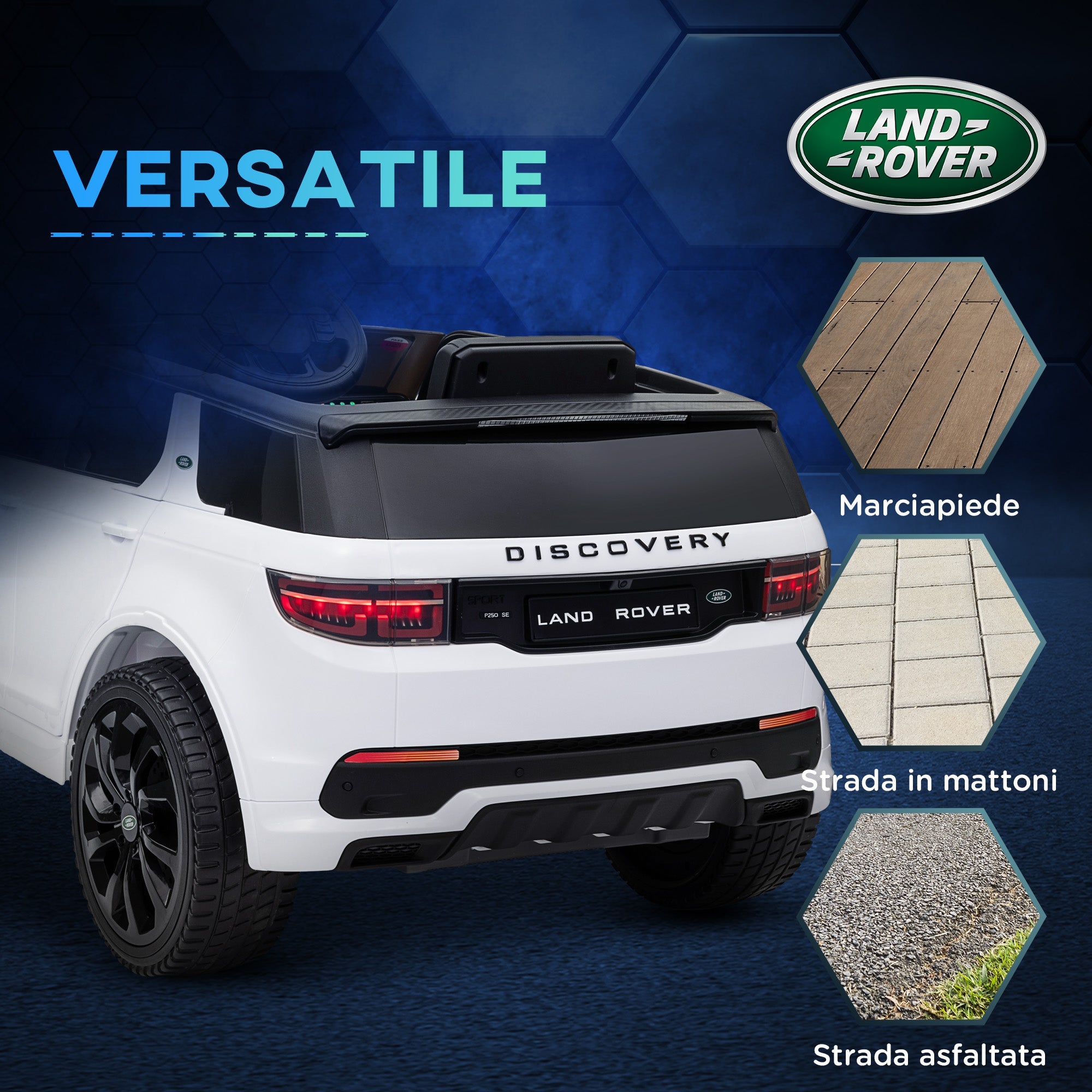 Macchina Elettrica per Bambini con Licenza Land Rover Discovery Sport 106x65,5x51 cm Bianco