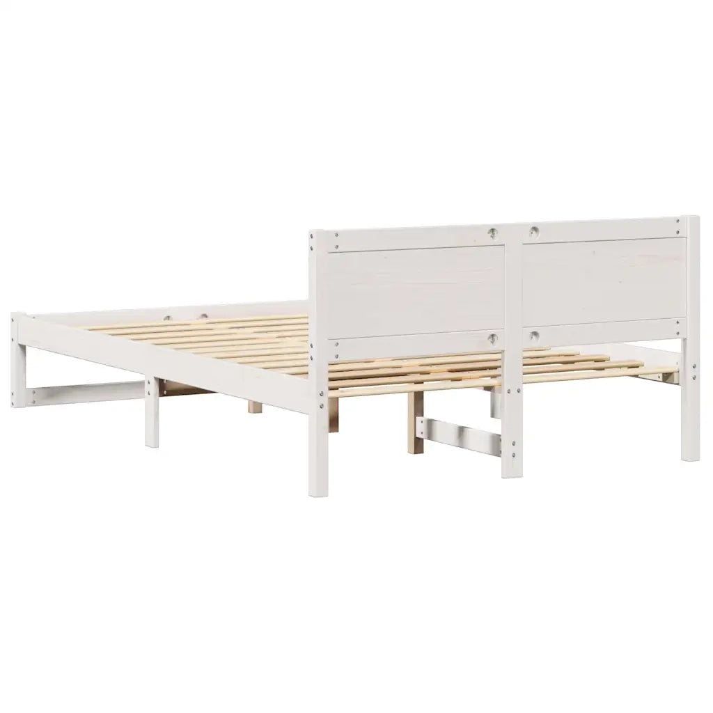 Struttura del letto Bianco 135 x 190 cm Pino massello