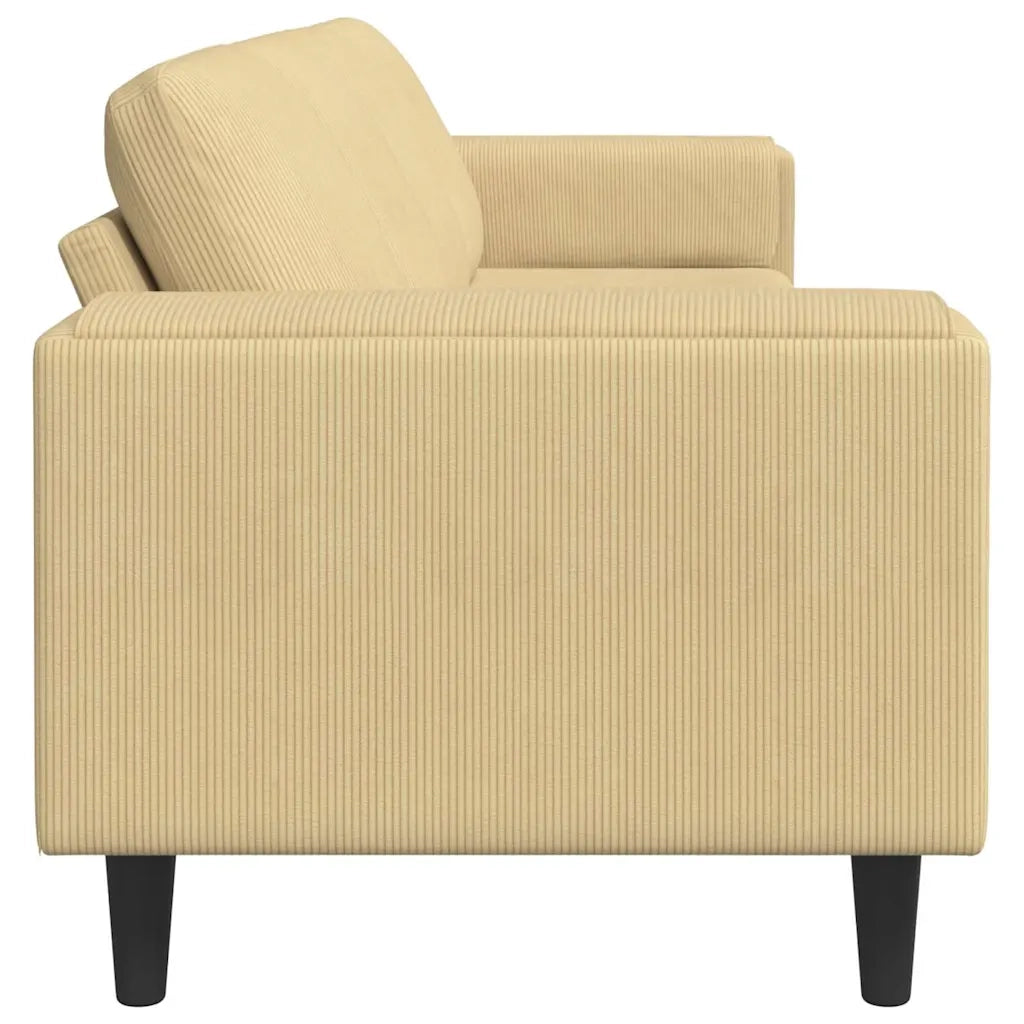 Divano Grigio Verde 250 x 77 x 76 cm Tessuto in Cords 3335104