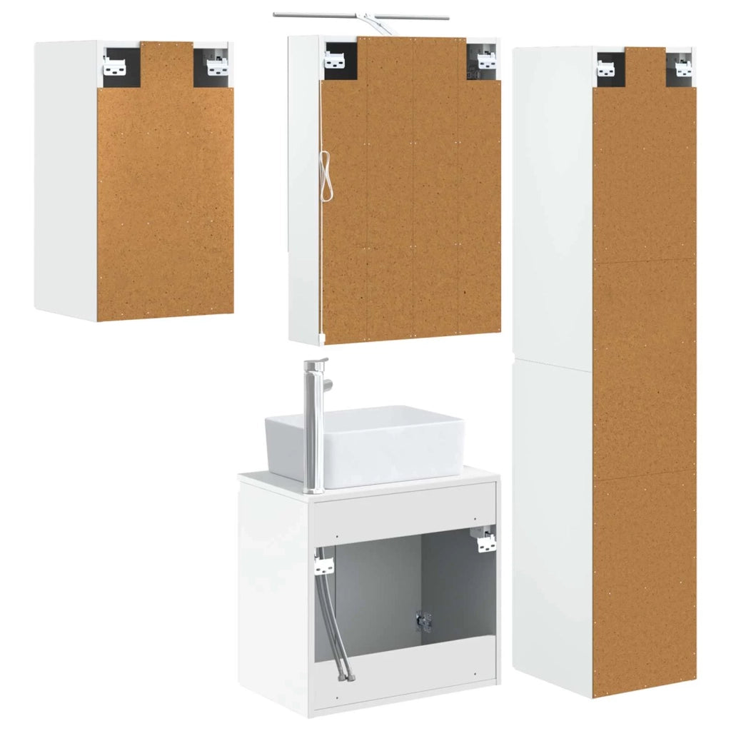 Set di Armadi da Bagno 5 pcs Bianco 50 x 14,5 x 70 cm 3407319