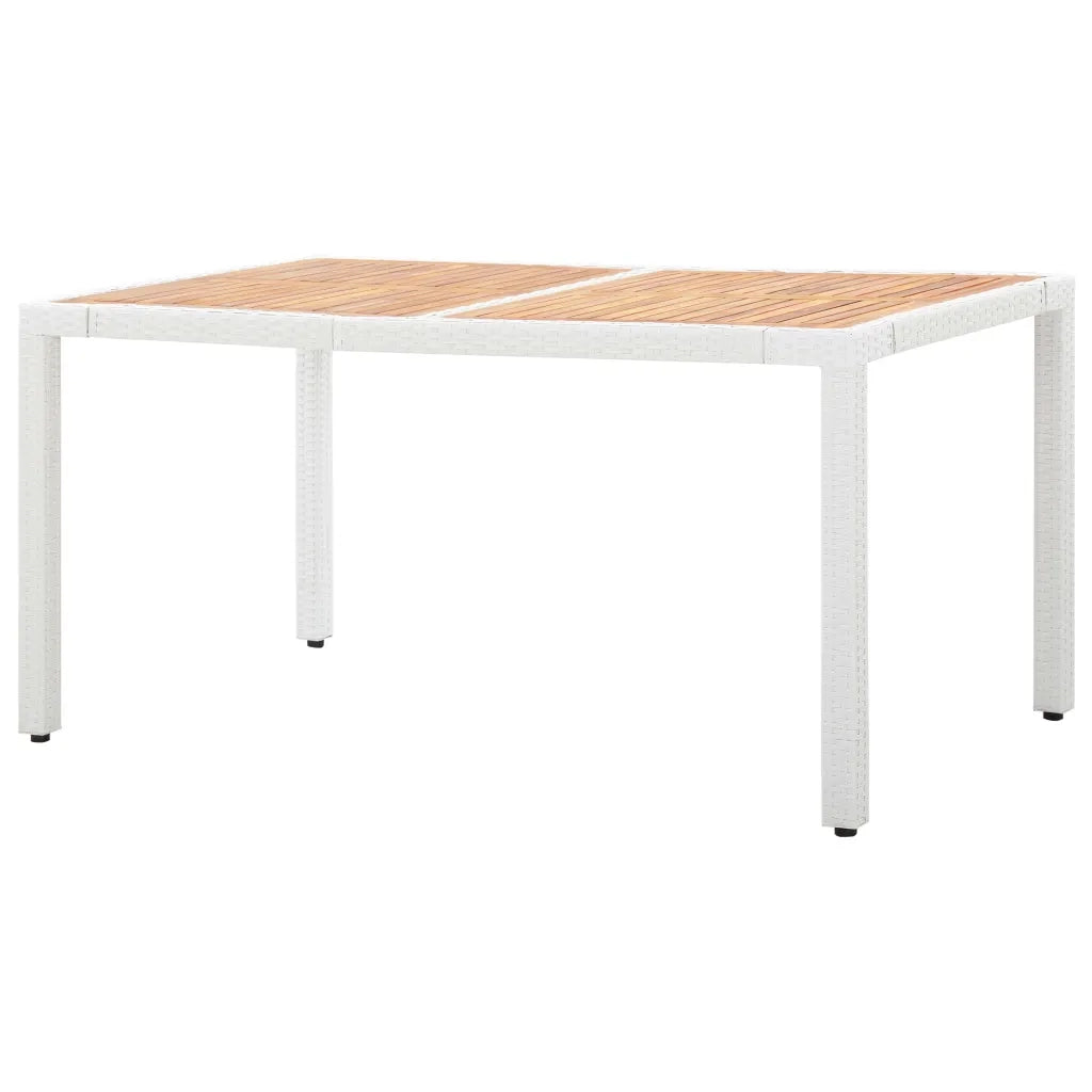Set da Pranzo da Giardino 7 pz in Polyrattan Bianco 45981