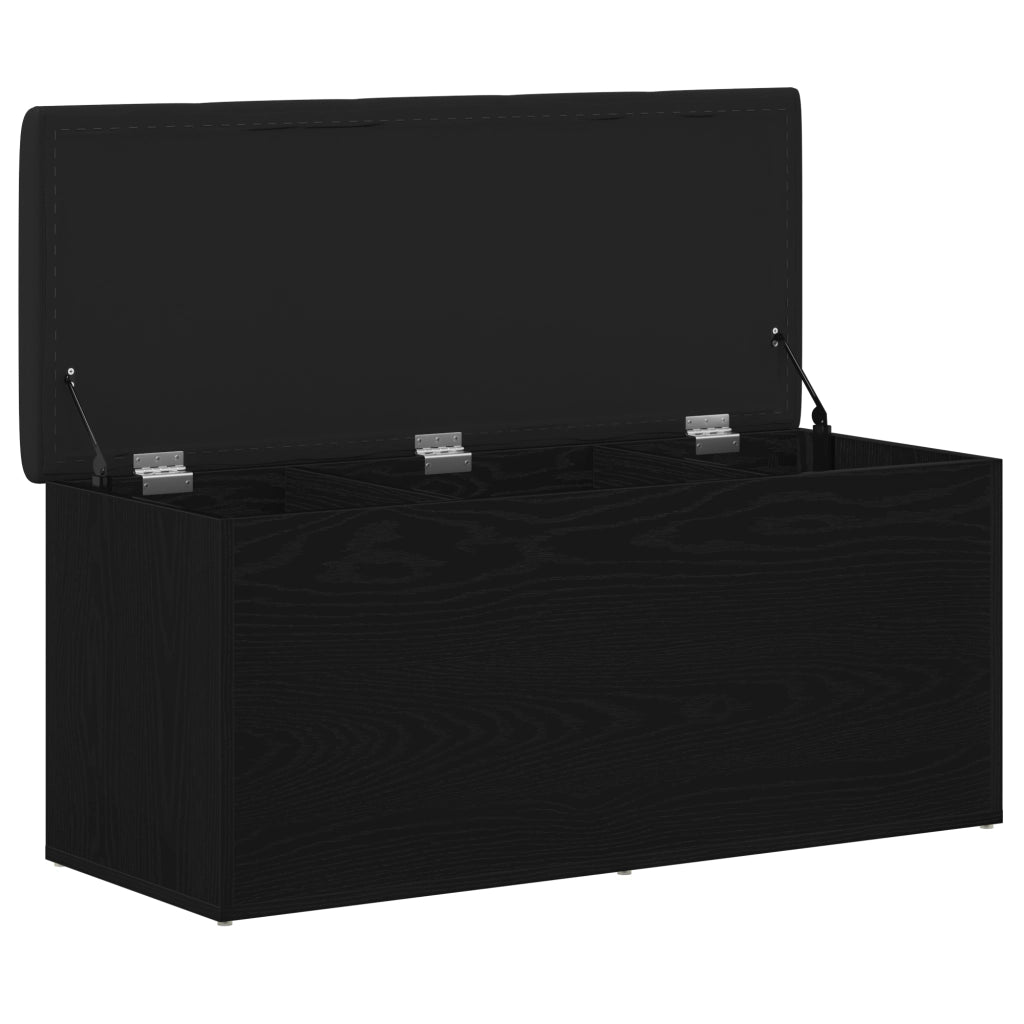 panchina da giardino  Nero Rovere 100x40x45 cm Legno ingegnerizzato