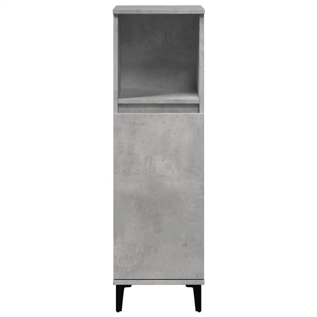 Armadietto da Bagno Grigio Cemento 30x30x100 cm in Truciolato 857110