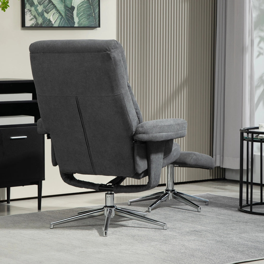 Poltrona relax reclinabile con poggiapiedi ¨C zephmum ¨C velluto grigio scuro