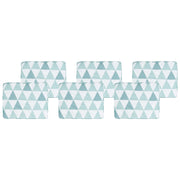 Set di 6 cuscini per sedie da esterno azzurro e bianco 31 x 39 cm giardino terrazzo tessuto resistente