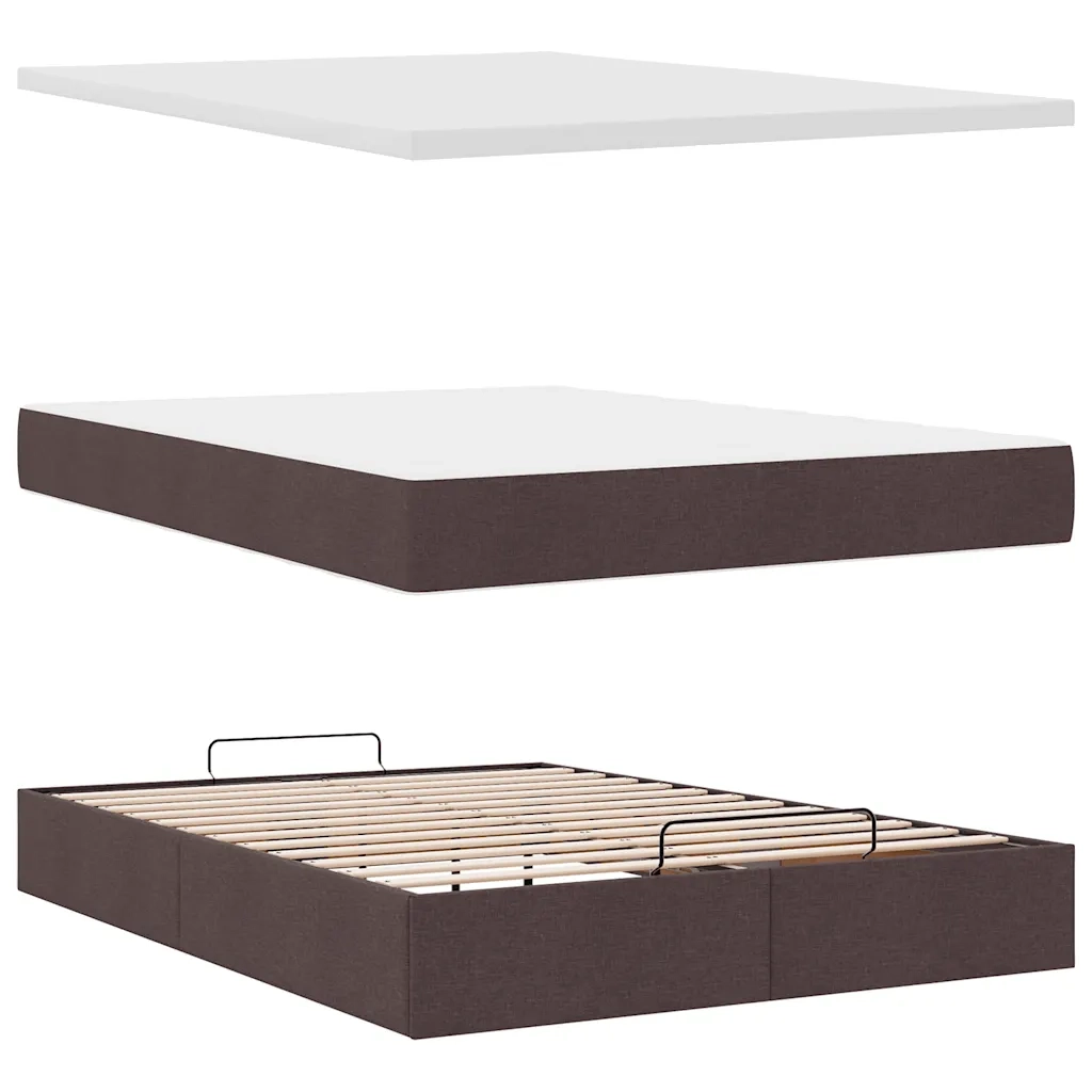 Struttura Letto Pouf con Materasso 140x190 cm in Tessuto 3311109