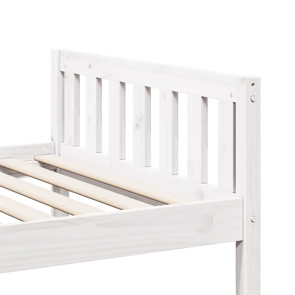 Letto per Bambini senza Materasso-Struttura Letto Bianco 90x200cm Massello Pino
