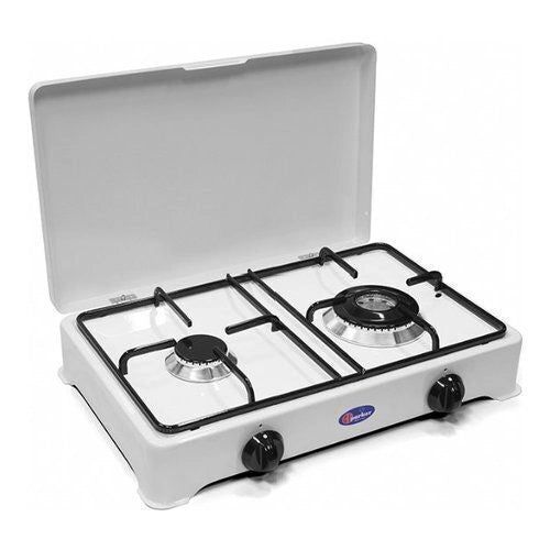 CF Parker 2002CBGP-C Fornello a gas 2 fuochi GPL doppia corona 3.5 W uso esterno colore Bianco