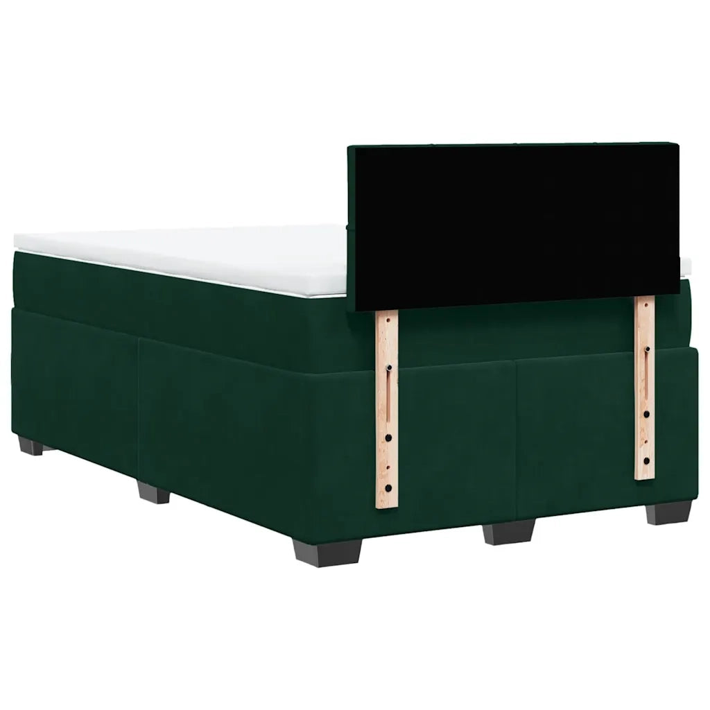 Giroletto a Molle con Materasso Verde Scuro 120x190 cm Velluto