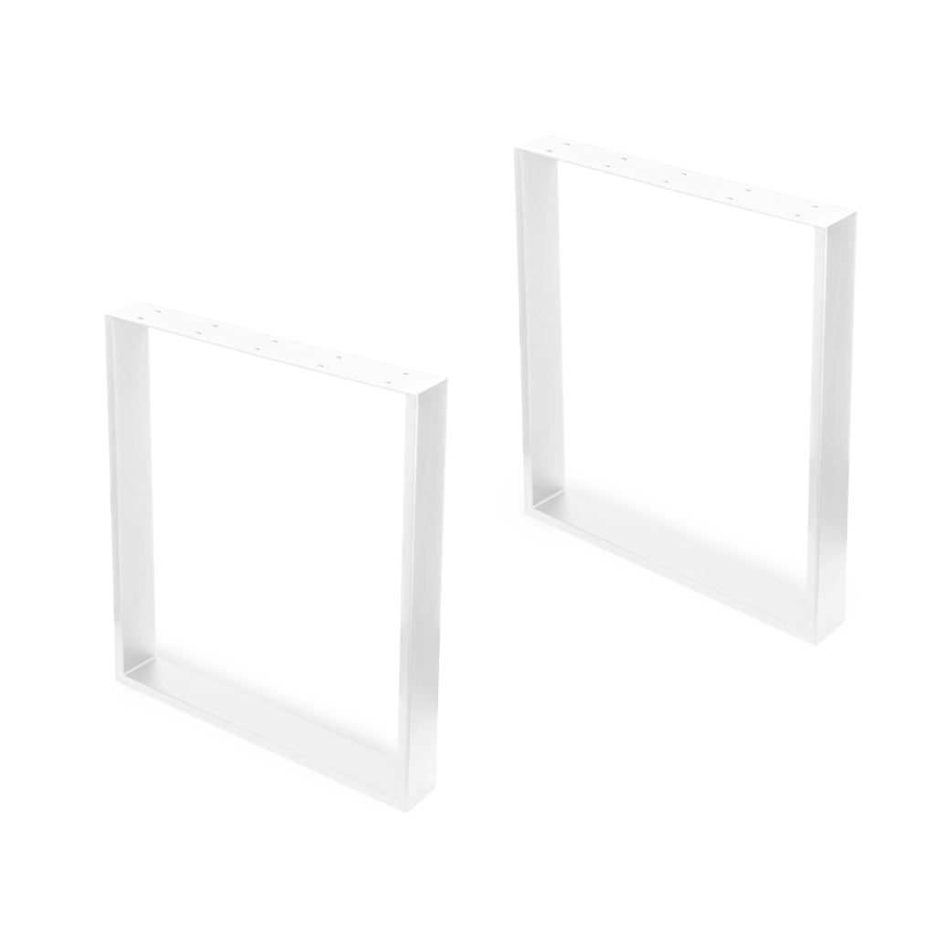 Emuca Set gambe da tavolo Square rettangolari, 600, Verniciato bianco, Acciaio, 2 un