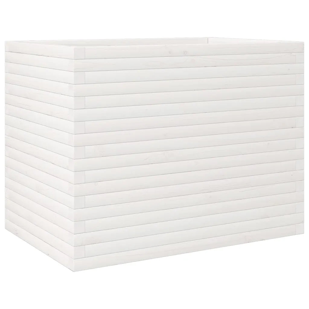 Fioriera da Giardino Bianca 90x60x68,5cm Legno Massello di Pino
