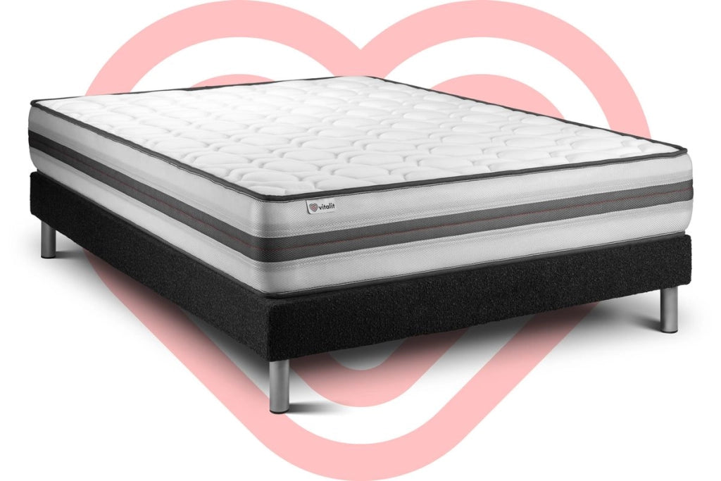 Letto con materasso VITAL POWER RECOVER 150 x 200 cm Rete Kit Nero