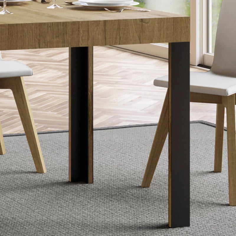 Tavolo allungabile 80x120/204 cm Linea telaio Antracite - Quercia Natura