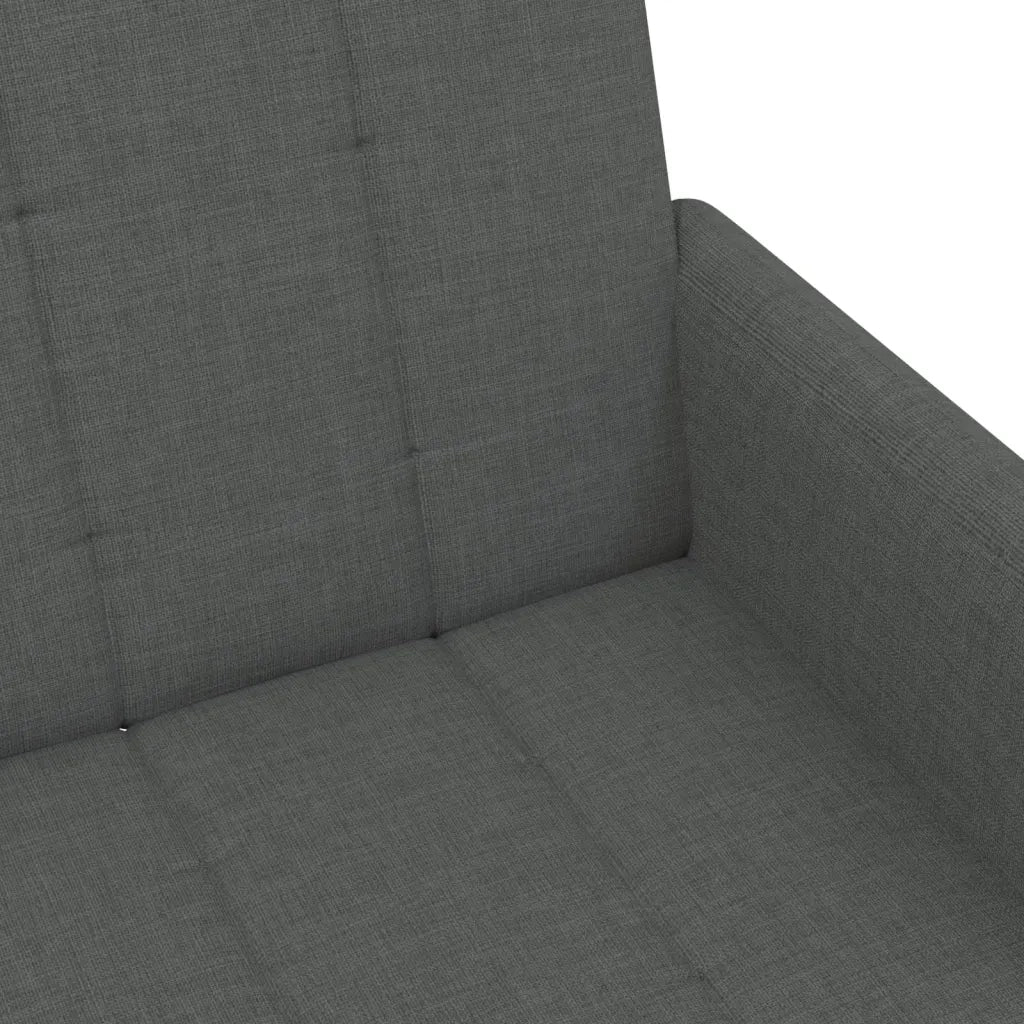 Divano Letto 2 Posti con Poggiapiedi-Sofa Letto 2 Posti-Daybed Grigio Scuro in Tessuto 647515