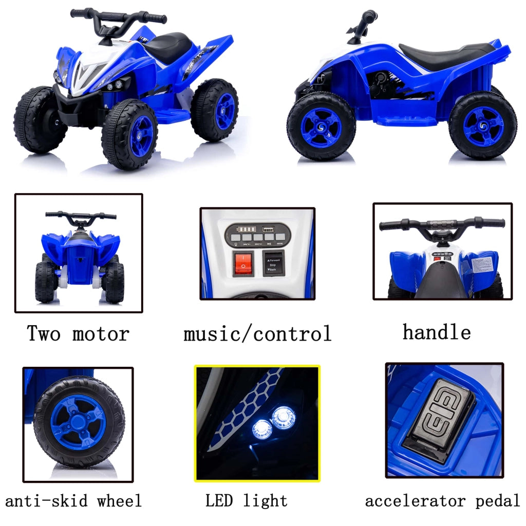 Auto Bambini Elettrica ATV ¨C zephmum ¨C LED, 2 Velocita', Batteria Ricaricabile
