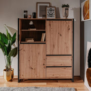 Credenza alta L120XP40XH140 Denver51 colore quercia antracite