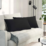 Cuscini da Divano 2 pcs Nero 80 x 40 cm Tessuto