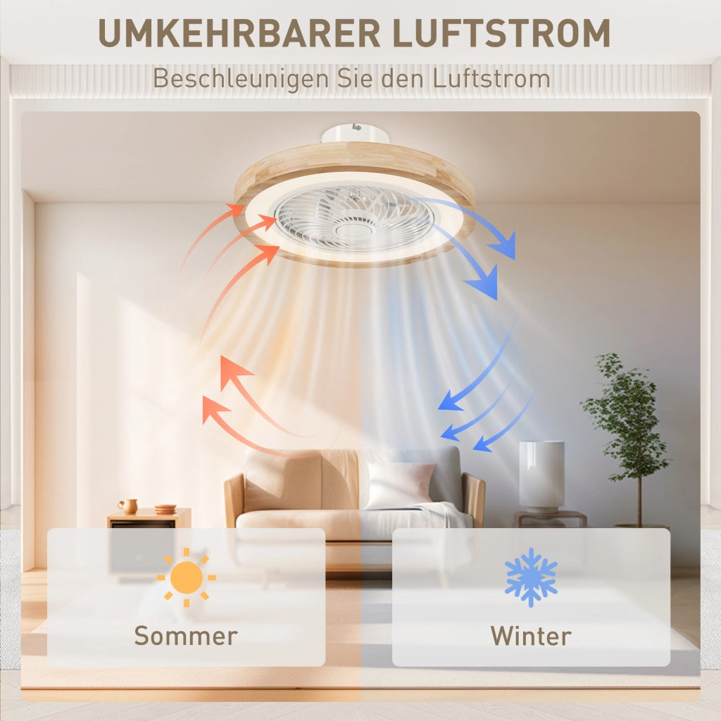 Ventilatore da Soffitto con Luce e Telecomando ¨C Zephmum ¨C Marrone Chiaro
