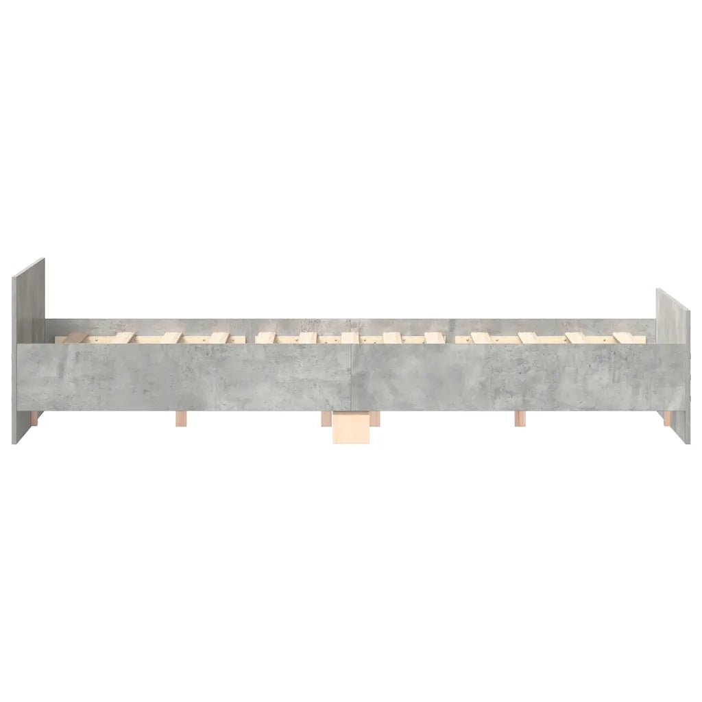 Giroletto con Testiera e Pediera-Struttura Letto Grigio Cemento 180x200 cm