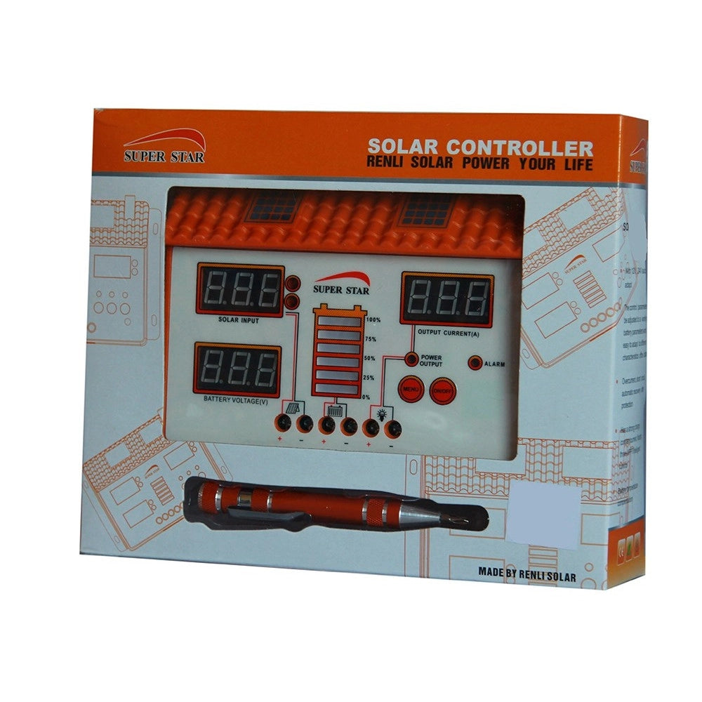 Trade Shop - Regolatore Di Carica Per Pannello Solare 12-24v 50 60a Controller Per Ricarica -     -60 Ampere  -