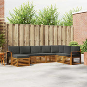 Set di divani da esterno con cuscino 8 pcs Naturale e Antracite