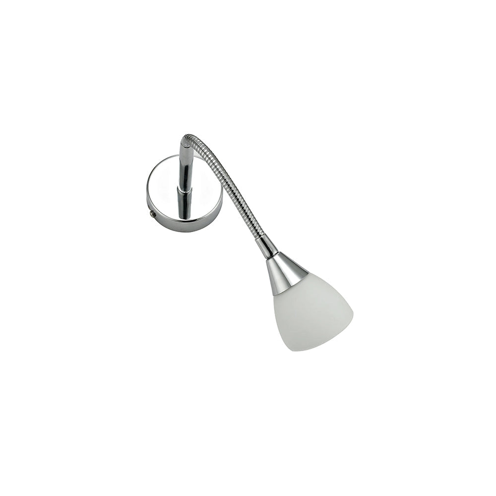 APPLIQUE A PARETE F1 FLESSIBILE CROMO 1 LUCE ATTACCO G9 IP21 8X42CM