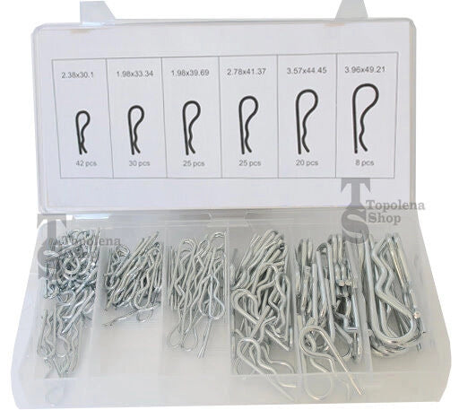 SET DI COPPIGLIE PERNI FERMI DI SICUREZZA VARIE MISURE 150 PEZZI IN BOX 150 pz