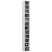 Contenitori per CD e DVD con 12 Compartimenti, Capacità Massima 204 CD, 21 x 20 x 175 cm, Bianco