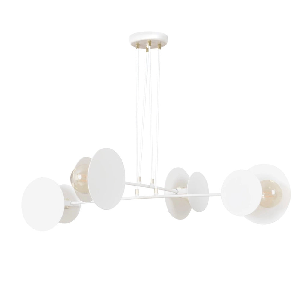 Lampada a sospensione Idea in acciaio bianco e oro