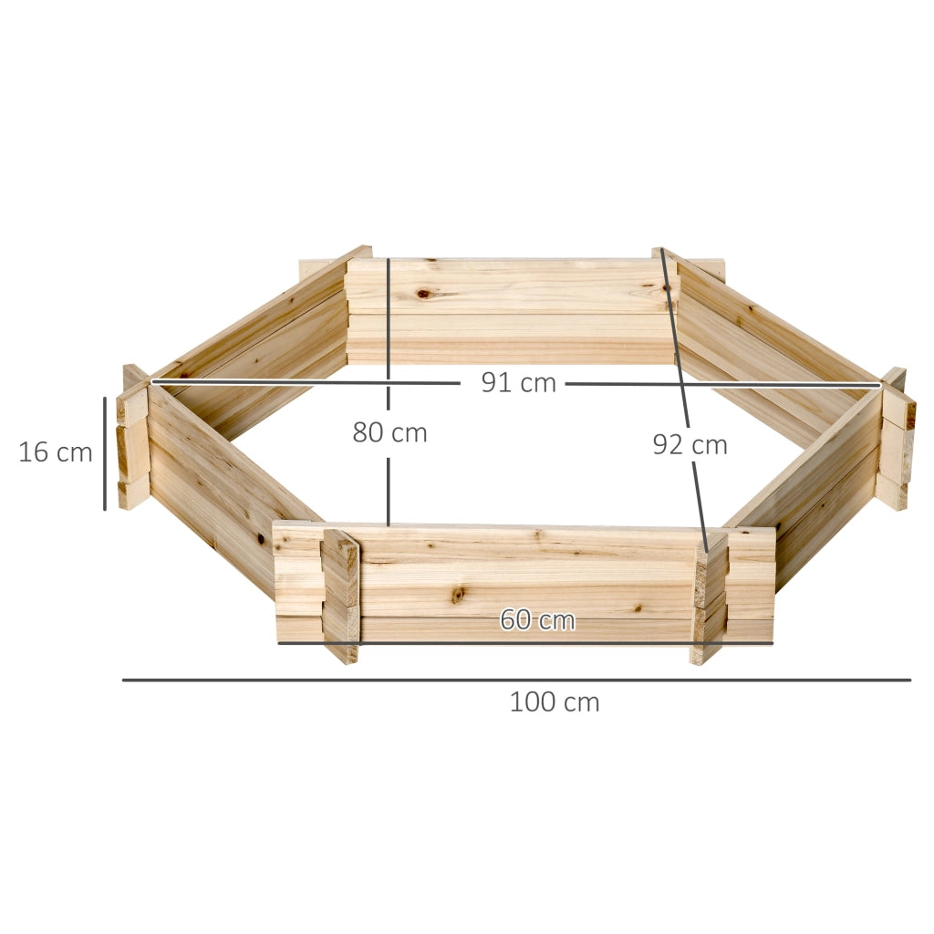 Letto per Orto Senza Base e con Struttura a Incastro, in Legno, 100x92x16cm