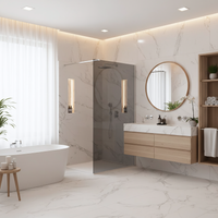 Parete Doccia Rea Flexi Grey / Chrome 80