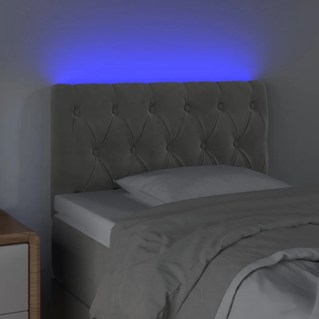 Testiera | Testata a LED Grigio Chiaro 80x7x78/88 cm in Velluto