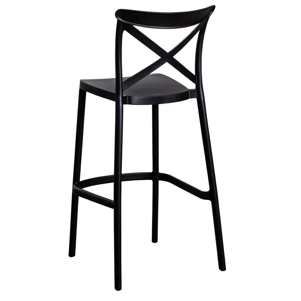 Sgabello da bar in plastica nero sprint h 75 cm