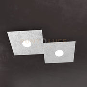 ECCENTRIC APPLIQUE-PLAFONIERA 2 LUCI FOGLIA ARGENTO 1156-2L-FA