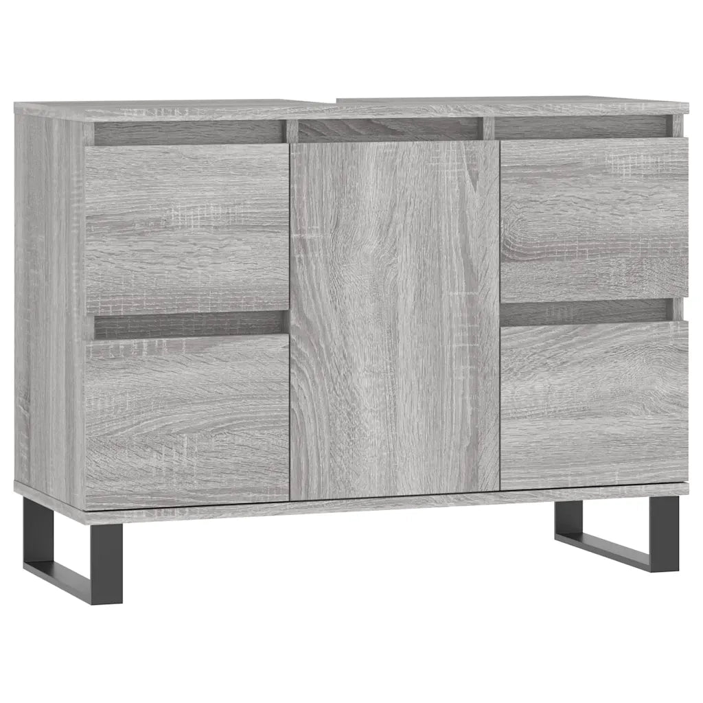 Mobile da Bagno Grigio Sonoma 80x33x60 cm in Legno Multistrato 831666