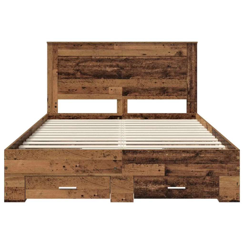 Struttura del letto con cassetto con testiera-Letto con Cassetti e Testiera Legno multistrato 278302
