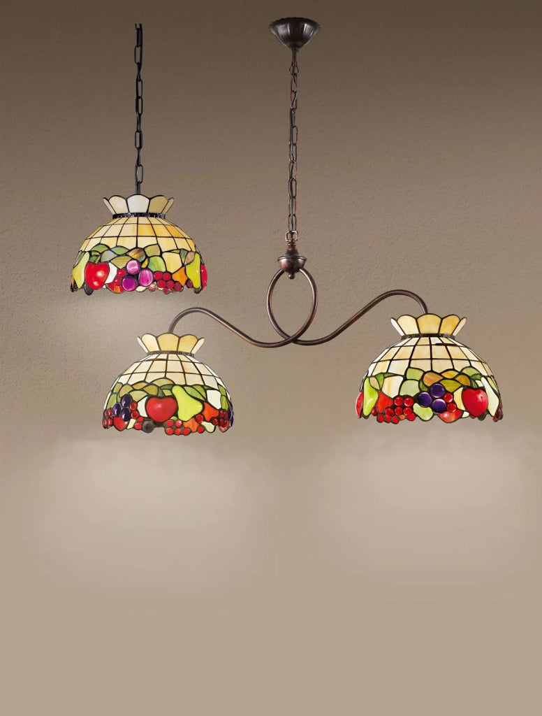 SOSPENSIONE FRUIT IN VETRO TIFFANY D.30CM 1 LUCE ATTACCO E27