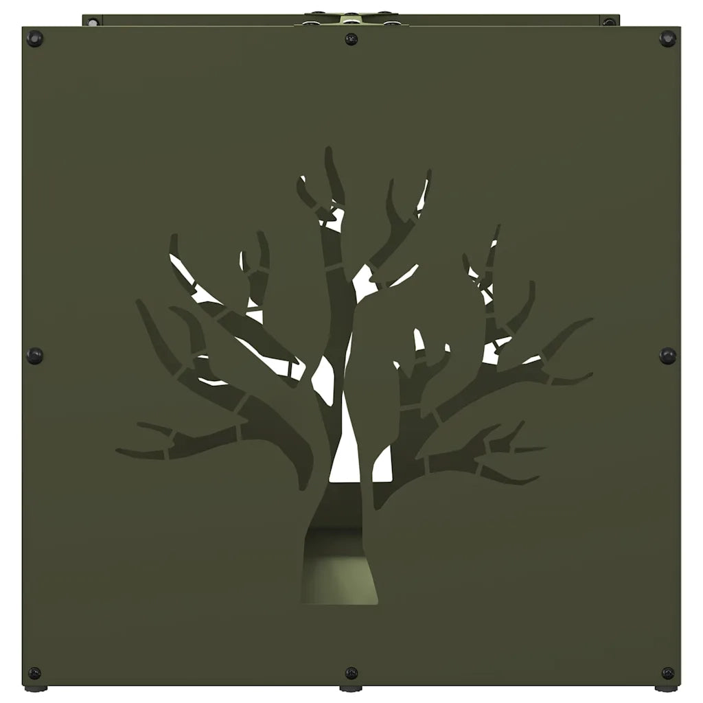 Rastrelliera per Legna da Ardere Verde Oliva 40x40x40 cm CFW2214698
