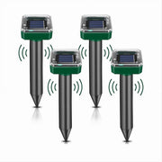 Trade Shop - Set Luci Solari Quadrato Impermeabile Con Repellente Ad Ultrasuoni Per Parassiti -