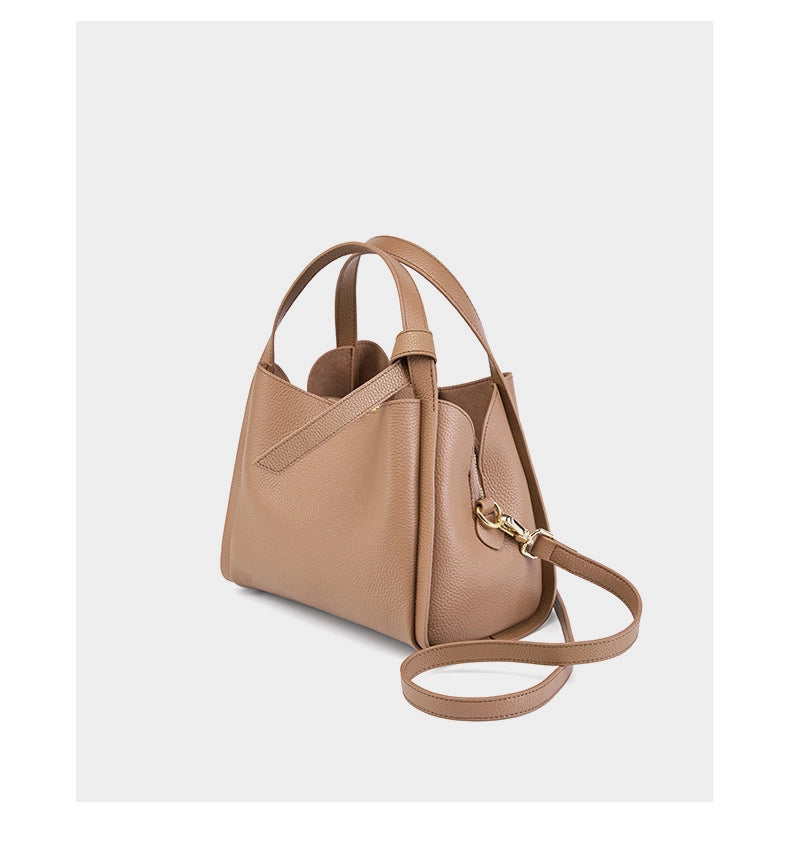 Borsa a tracolla da donna in vera pelle, grande capacit¨¤, colore marrone.